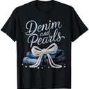 Denim and Pearls for Ladies 2025 Denim with Pearls T-Shirt, Size 2X