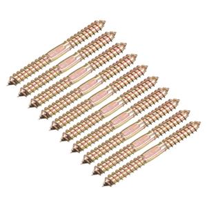 UXCELL 10x100mm Double Ended Self-Tapping Thread Dowel Screws, 12pcs for Wood Connecting