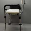 Bedside Commode Chair for Elderly, Versatile 3 in 1 Shower Chair with Arms and Back, Raised Toilet Seat with Removable Commode, Adjustable Leg Height, Non-Slip Seat, 400 lbs Capacity