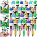 30 Sets End Of Year Cactus Multicolor Ballpoint Pens Gifts with Cards Exchange Gifts Bulk Teacher for Students Classroom Prizes Goodie Bags Stuffers Party Favors