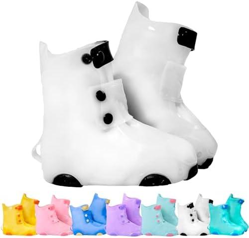 Rain Shoe Covers Kids Waterproof Shoe Cover for Boys Girls Reusable Galoshes Overshoes, Size 36/37