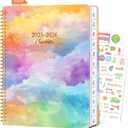 2026 Planner Weekly and Monthly, 8.5" x 11" Large Daily Planner with Tabs, Spiral Hardcover Calendar Agenda Notebook for College & Office, Sky