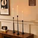 Iron Black Candlestick Holders, Set of 3 Candle Stick Holders,Fits 3/4 inch Thick Candle&Led Candles, Vintage Modern Decorative Centerpiece for Dining Table Centerpiece, Wedding, Party Decor