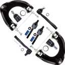 SCITOO 8pcs Front Upper Control Arm w/Ball Joint Suspension Kit for Honda Civic 1988 1989 1990 1991 for Honda CRX 1988-1991 Outer Inner Tie Rod End Lower Ball Joint