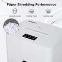 Low Noise 42dB Paper Shredder for Home, 15-Sheet Cross Cut, 30-min Runtime, CD/Credit Card Office Shredder, 6.6 Gallons Wastebasket, P-4 High Security, White