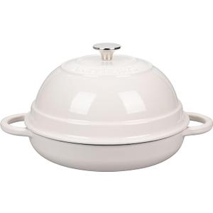 Cast Iron Enameled Dutch Oven Pot with Lid for Bread Baking, Bread Oven, 6 Quart, White