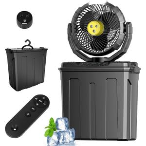 2026 Misting Fan, Portable Outdoor Fan with Oscillation, 80 Oscillating Fan with Remote, 3-Speed Leak-Proof Water Mist Fan with Dual Nozzles for Patio, Camping, Garage, RV - Ideal Summer Gift
