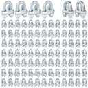 200PCS M6 Galvanized Zinc-Plated Wire Rope Cable Clamp Clips, 1/4" Wire Cable Clamps with U-Bolt Saddle Fasteners for Secure Rigging & Marine Use