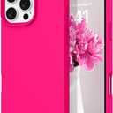 DOMAVER Case for iPhone 16 Pro 6.3'' Case Smooth Liquid Silicone Soft Gel Rubber Microfiber Lining Cushion Cover Shockproof Protective Phone Cases Compatible with iPhone 16 Pro - Hot Pink