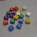 16MM Standard 6 Sided Dice Set, 18 Pieces Colorful Dice for Board Games, Classroom Math Bulk Game Dice, Make Entertainment More Exciting