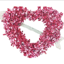 Holiday Home Valentine's Heart Tinsel Wreath with Arrow, Set of 2