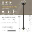 AUTELO 2 Pack Matte Black Pendant Lights, Kitchen Pendant Lights Over Island with Clear Drum Glass, Island Pendant Lights for Kitchen Dining Room Bar, H9385 BK-R-2PK