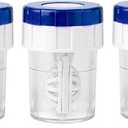 Lamoutor 3Pcs Manual Contact Lens Washer Cleaner Plastic Lens Cleaner Case, Blue Color
