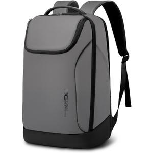BANGE Business Commute Backpack Waterproof fit 15.6 Inch Commute backpack,Travel Durable Backpack (Large, Grey(no Charge Port))