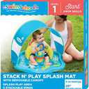 SwimSchool Infant Baby Pool Floats, Free Swimming, Super Buoyant – Ages 6-24 Months – Multiple Colors/Styles – Adjustable Canopies and Seats, Splash & Play Baby Floaties