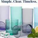 US Acrylic Classic Plastic Reusable Drinking Glasses (Set of 8) 12oz Rocks & 16oz Water Cups in Coastal Colors | BPA-Free Tumblers, Made in USA | Top-Rack Dishwasher Safe