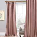 StangH Dusty Pink Velvet Curtains 90 inch Length - Super Soft Privacy Room Darkening Bedroom Curtains Elegant Home Decoration for Nursery Girls/Playroom/Laundry, W52 x L90 inches, 1 Panel