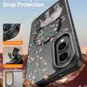 Goodon for Galaxy S25 Edge Case, Wireless Charging Compatible, Shockproof Translucent Matte Cover - Cute Floral Design Phone Case for Women Girls - Elephant Flowers