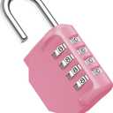 Puroma Combination Lock 4 Digit Waterproof Locker Locks Secure Outdoor Padlock for Gym Lockers, Toolboxes, Gates, Fences, Storage, Sports Locker, Cabinets (Basic Pink Rose)