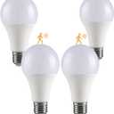 GEPLAD 4-Pack Outdoor Motion Sensor LED Light Bulbs, 12W Dusk to Dawn Bulb, 3000K Soft White 1200LM, A19 E26 Glass-Penetrating Sensor, Upward/Downward Mounting,Perfect for Porch, Garage, Entryway