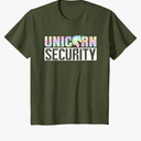 Halloween Mom Dad Daughter Adult Costume Unicorn Security T-Shirt. Size 4T, Olive Green