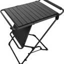 Camping Table with Additional Roll Up Tabletop, Multifuctional Camping Table Easily Transfer to Chair (Daek Grey)