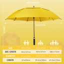 ZOMAKE Automatic Open Extra Large Golf Umbrella 62 Inch, Double Canopy Vented Windproof Oversize Stick Umbrellas for Rain, Yellow