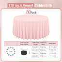 10 Packs 120 Inch Pink Round Polyester Tablecloths