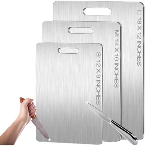Titanium Cutting Board - 2025 New Upgrade 100% Pure Titanium Cutting Boards for Kitchen Double Sided Titanware Cutting Board,Hygiene Durable Dishwasher Safe Chopping Board,2PC (12"L x 9"W)