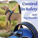 rabbitgoo Dog Harness Medium Sized, No Pull Pet Harness with 3 Buckles, Adjustable Soft Padded Vest with Control Handle, Walking Reflective Pet Vest for Medium Dogs, Blue, M