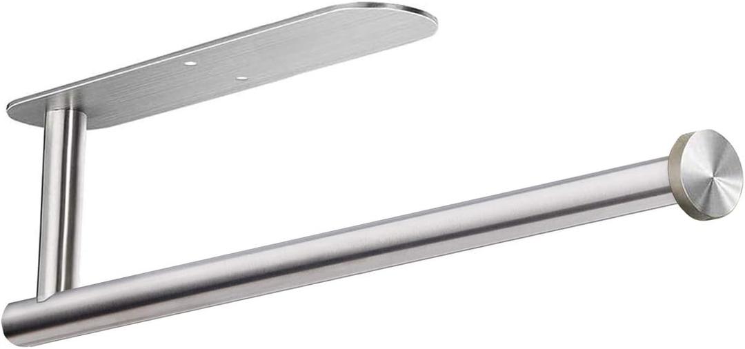 Paper Towel Holders for Kitchen,Paper Towels Bulk- Self-Adhesive Under Cabinet,Both in Adhesive and Screws,Stainless Steel (Silver)