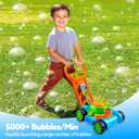 SLOOSH Bubble Lawn Mower Toddler Toys - Spill-Proof Bubble Machine Pretend Gardening Play Toy for Age 1 2 3 1-3 Year Old Baby Boys Indoor Outdoor Use, Easter Basket Stuffers Birthday Gifts (Blue)