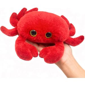 Crab Stuffed Animal Cute 10 Inches Crab Plush Toy Super Soft Ocean Stuffed Animals Small Sea Creature Animal Plushies Stuffies Birthday Easter Gifts for Kids Girls Boys (Red)