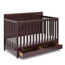 Graco Hadley 5-in-1 Convertible Crib with Drawer (Espresso)  GREENGUARD Gold Certified, Fits Standard Crib Mattress, Converts to Toddler Bed, Daybed and Full Bed, 4 Adjustable Mattress Heights