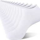 15 Pairs Lightweight Ankle Socks Men/Women - Breathable Bulk Thin Low Cut Socks Value Pack (8-12, White)