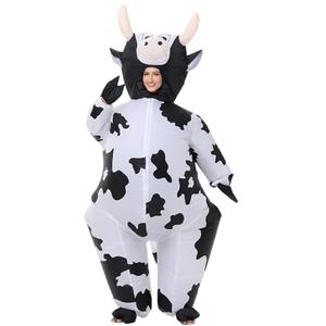AOGOYO Inflatable Cow Costune Blow up Animal Costume Cow Suit for Cosplay Party Halloween Fancy Dress Parade Carnival Outfit Large