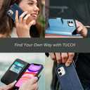 TUCCH Case Wallet for iPhone 11, Kickstand RFID Blocking Credit Card Holder [TPU Shockproof Interior Shell], PU Leather Magnetic Closure Folio Flip Cover Compatible with iPhone 11 6.1 inch 2019, Cyan