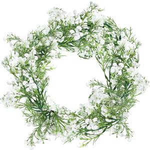 Lyrow 1 Pcs Artificial Baby Breath Flower Vines 5.9ft Faux Hanging Gypsophila Greenery Garland Vines Fake Bulk Baby Breath Garland for Wedding Party Home Table Backdrop Wall Decor(White)