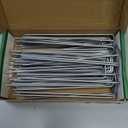 FEED GARDEN 6 Inch 50 Pack Hot-dip Galvanized Landscape Staples Plant Cover Stakes 11 Gauge Tent Stakes Garden Stakes Landscaping Fabric SOD Pins Yard Stakes for Decoration Weed Barrier Fabric (6 Inch)