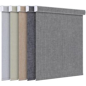 Grandekor Blackout Roller Shades for Windows, Hemp-Dark Gray,29x72