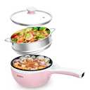 Amazon.com: Dezin Hot Pot Electric with Steamer Upgraded, Non-Stick Saut Pan, Rapid Noodles Electric Pot, 1.5L Mini Pot for Steak, Egg, Fried Rice, Ramen, Oatmeal, Soup with Power Adjustment: Home & Kitchen
