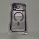 Magnetic for iPhone 17 Pro Max Case with Glitter Integrated Lens Protection, [Glossy Bumper & Shiny Magnetic Ring] [Compatible with Magsafe] Cute Women Girly Phone Case for iPhone 17 Pro Max Purple