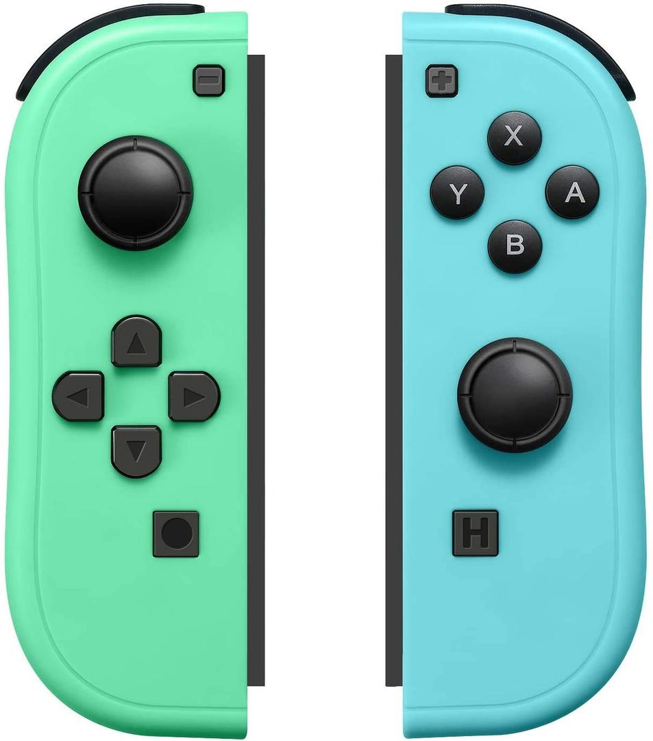 Replacement Joy-Con (L/R) for Nintendo Switch, Left and Right Controller Green & Blue (Animal Crossing) (Avocado Green/Light Blue)