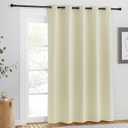 NICETOWN Room Darkening Beige Curtain 84 inch Length - Grommet Solid Thermal Insulated Doorway Drape Blackout Curtain Sound Reducing for Bedroom/Living Room (1 Panel, W66 X L84)