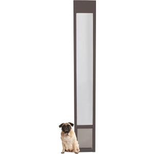PetSafe Sliding Glass Pet Door - No-Cut DIY Install Doggy Door for Renters - Aluminum Frame - Adjustable Height 75 7/8" to 81" - Ideal for Medium Dogs Up to 40 lb - Bronze