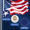 10 Gauge Flagpole Kit 3mm Thick with Light Solar Powered, 120 MPH Heavy Duty Flagpole Hardware for Outside House In Ground Use, Silver 20FT with One 3x5 Flag