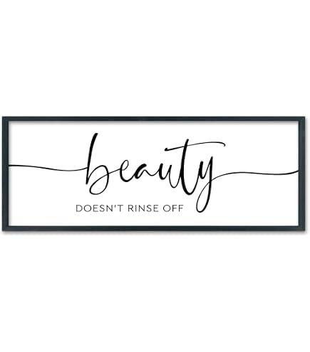 Beauty Doesn't Rinse off Sign, Bathroom Signs, Wall Decor