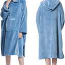 Hiturbo Surf Poncho Changing Towel Hoodie: Oversized Soft Hooded Beach Towel - Plush Swimwear Wetsuit for Pool Bath Swimming