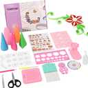Paper Quilling Tools Kit, 19pcs Quilling Starter Set for Beginners, Used for Making Coils, Flowers and 3D Paper Art with Slotted Pen, Board, Crimper, Comb, Curling Coach and 3D Border Buddy