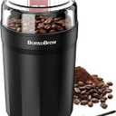 Electric Coffee Grinder, 180W Coffee and Spice Grinder for Coffee Beans, Herbs, Grains, Seeds - One Touch Safety Lid with Stainless Steel Blades - 2.5oz Capacity Includes Cleaning Brush